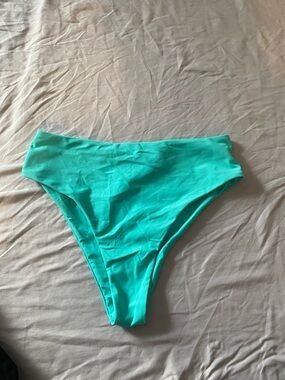 High-Waist Teal Bikini Bottoms - Women Swim